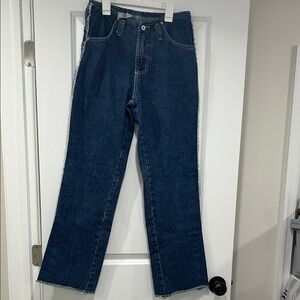 USA Vintage Dark Blue Flare Jeans for Women